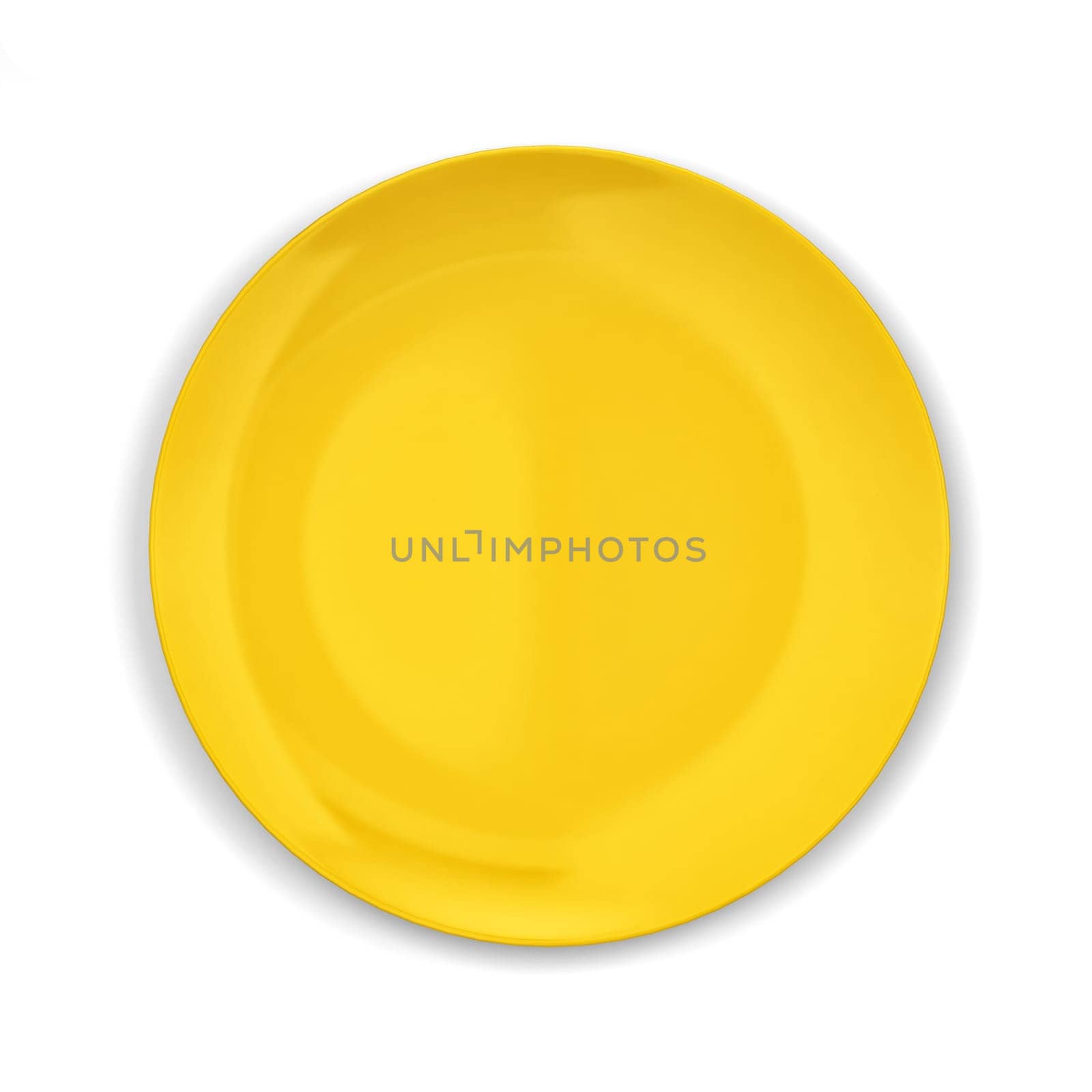 Empty plate. 3d illustration isolated on white background