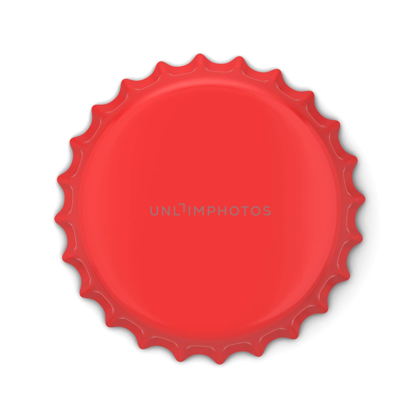 Blank bottle cap. 3d illustration isolated on white background