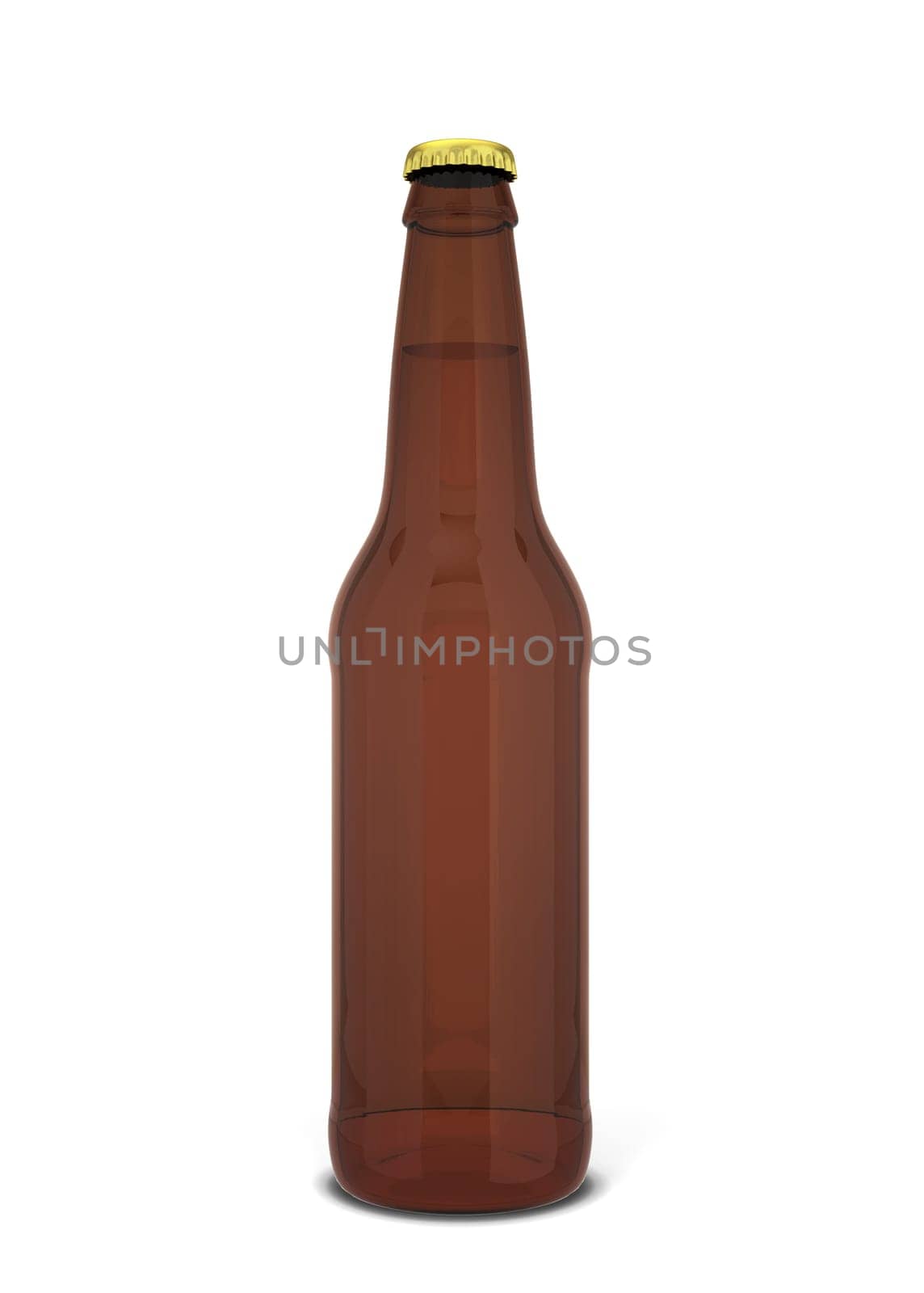 Beer bottle. 3d illustration isolated on white background