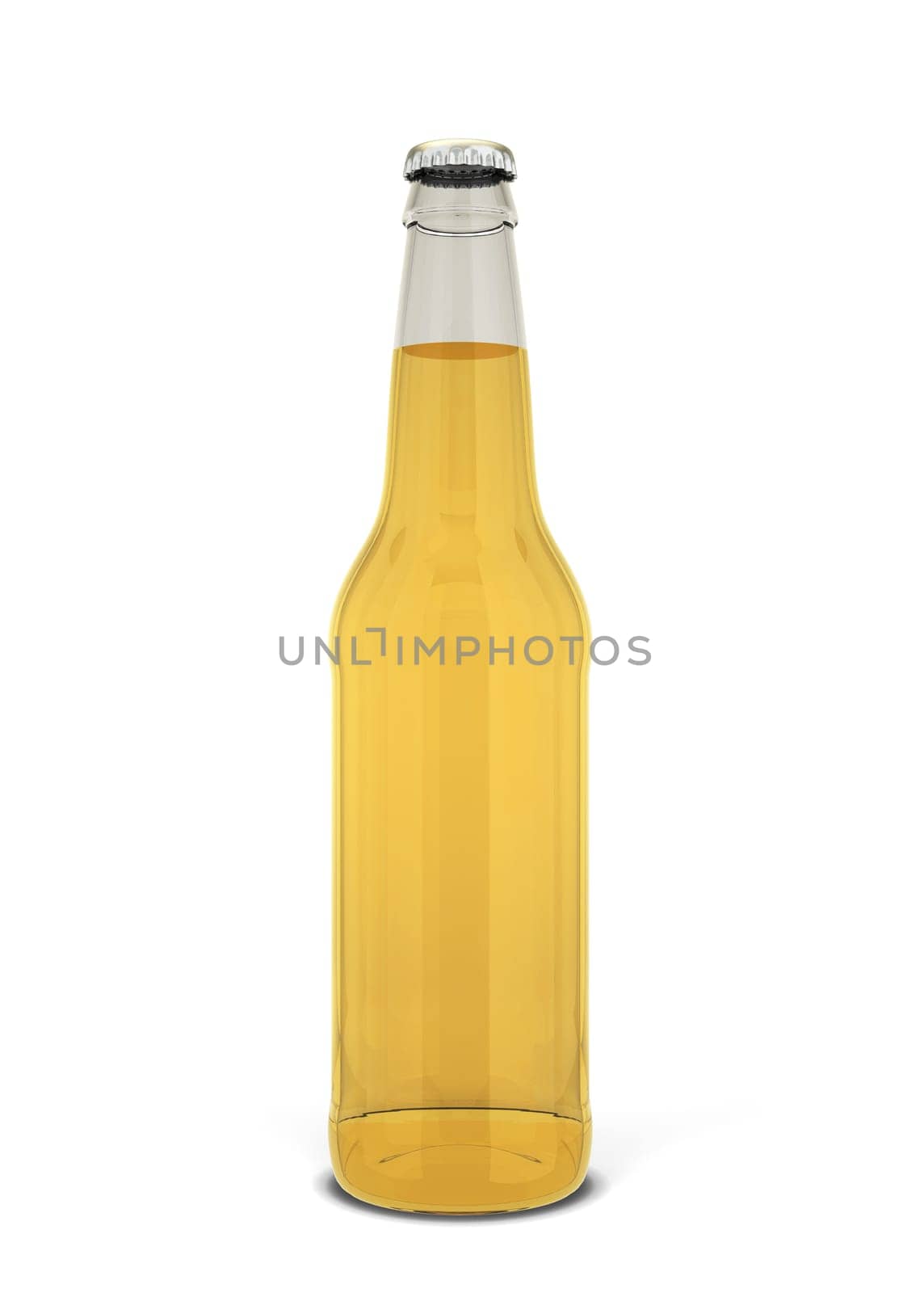 Beer bottle. 3d illustration isolated on white background