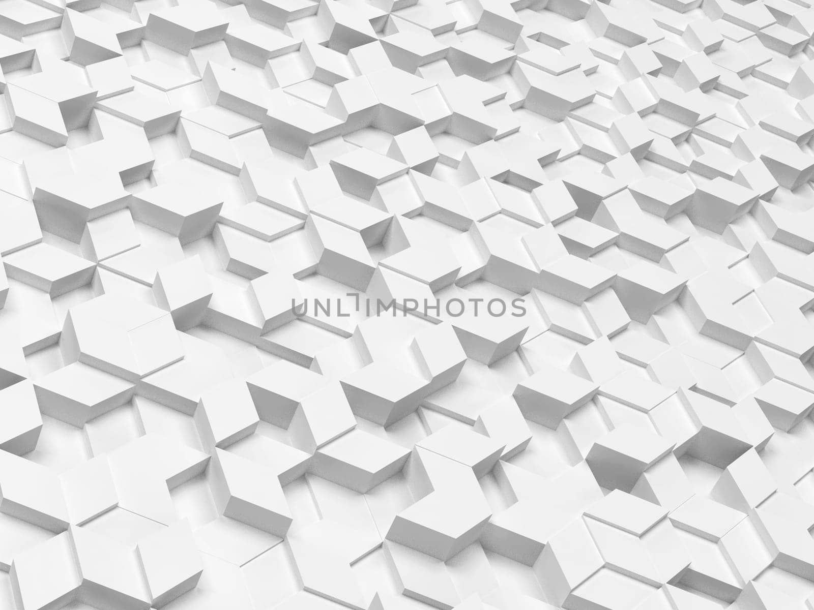 Hexagons made of rhombuses. 3d background