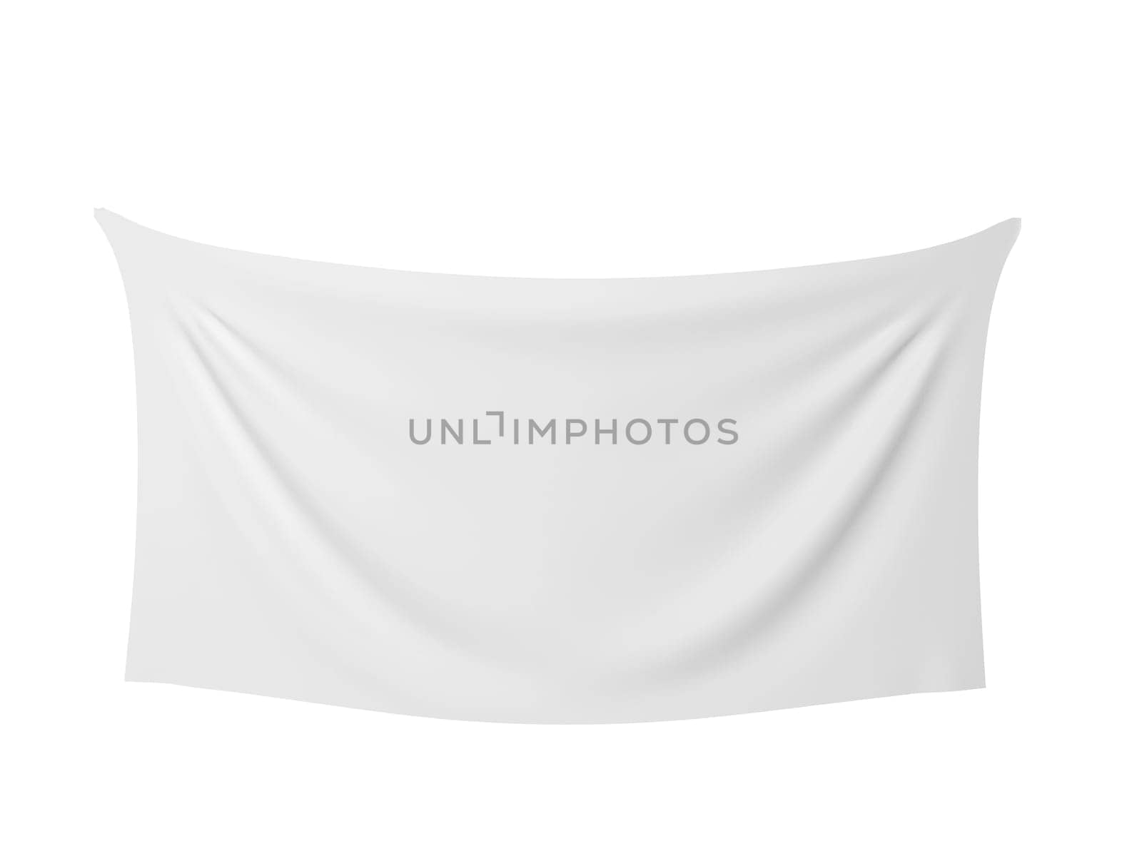 Blank cloth banner. 3d illustration isolated on white background