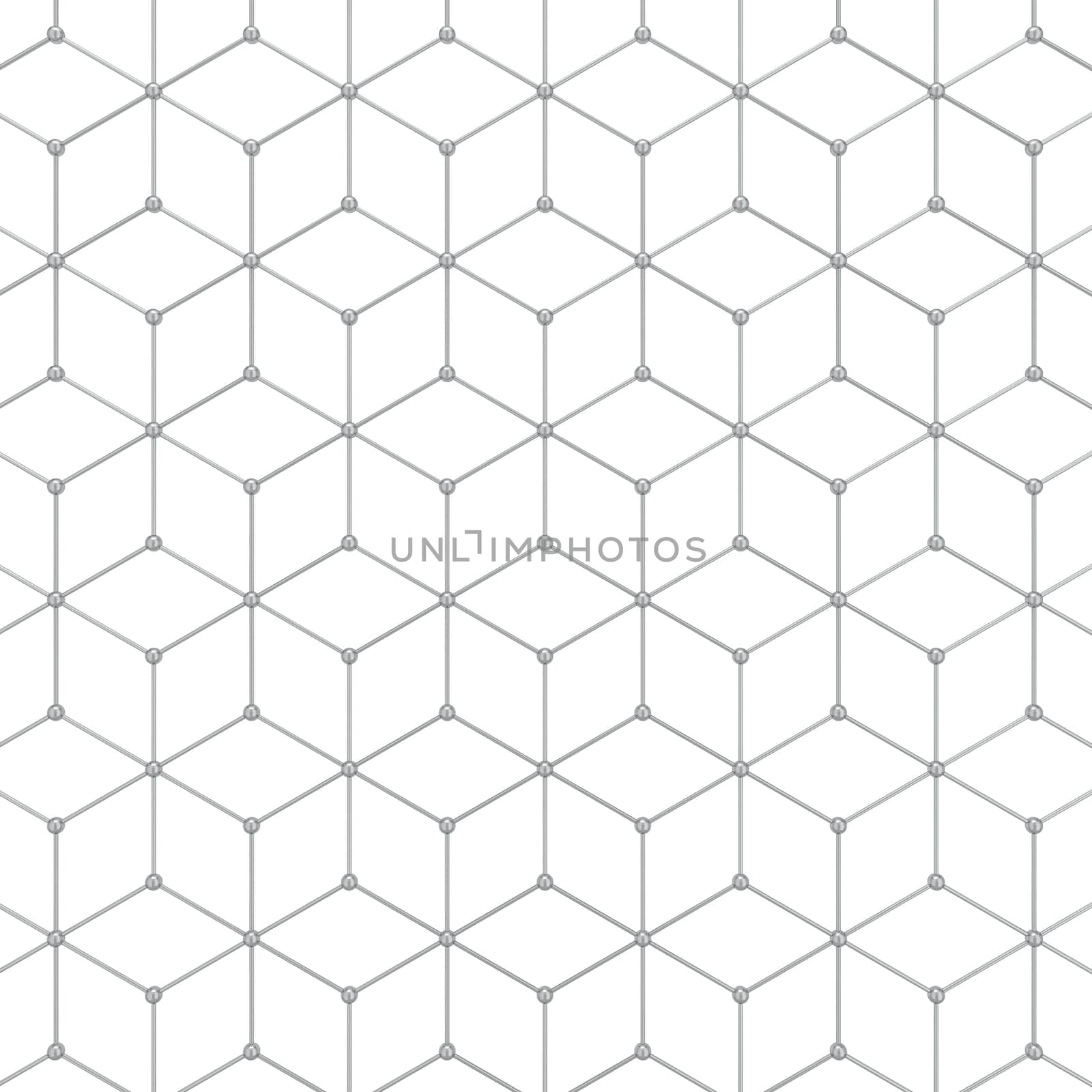 Abstract hexagon pattern. 3d illustration isolated on white background
