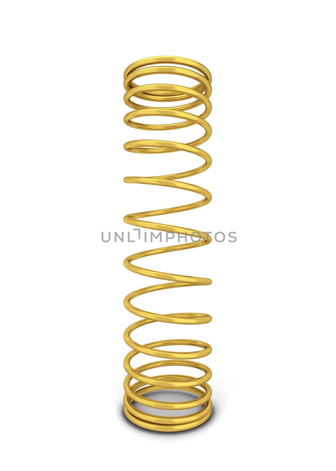 Metal spring. 3d illustration isolated on white background