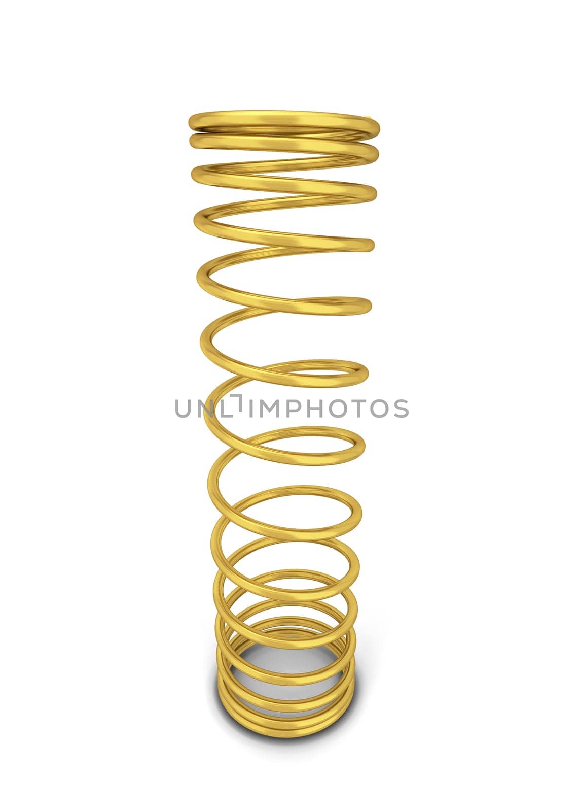 Metal spring. 3d illustration isolated on white background
