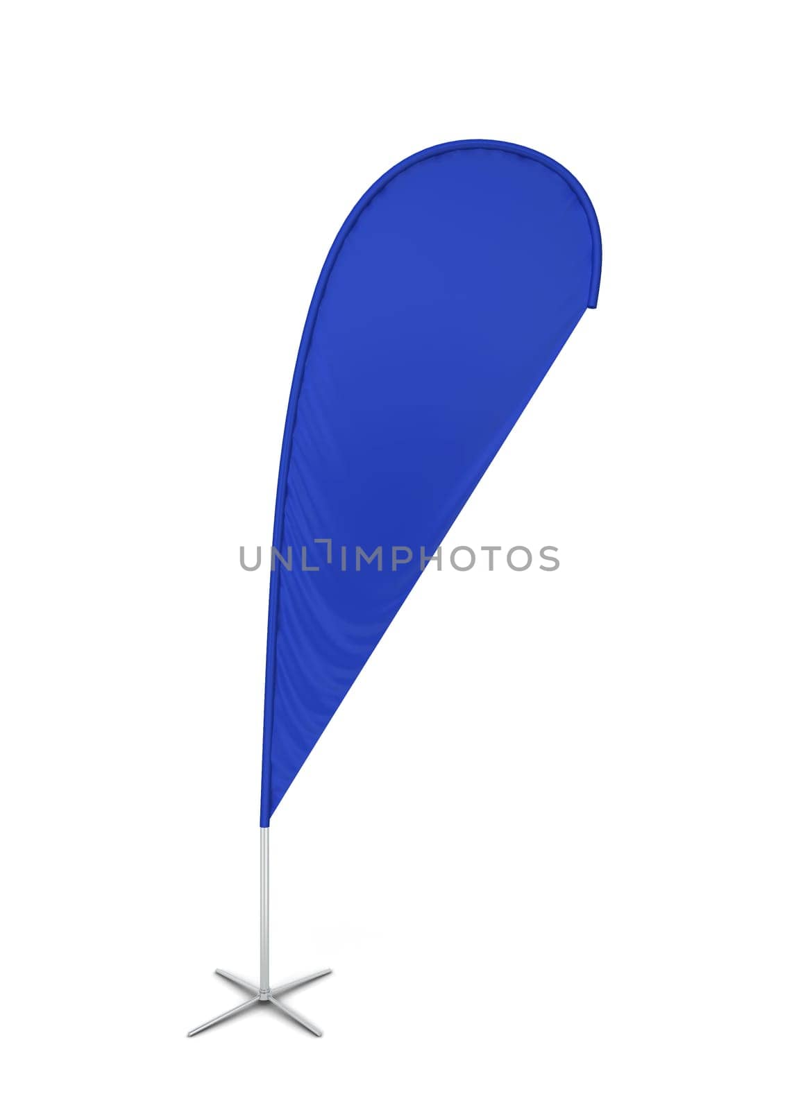 Blank teardrop banner flag. 3d illustration isolated on white background