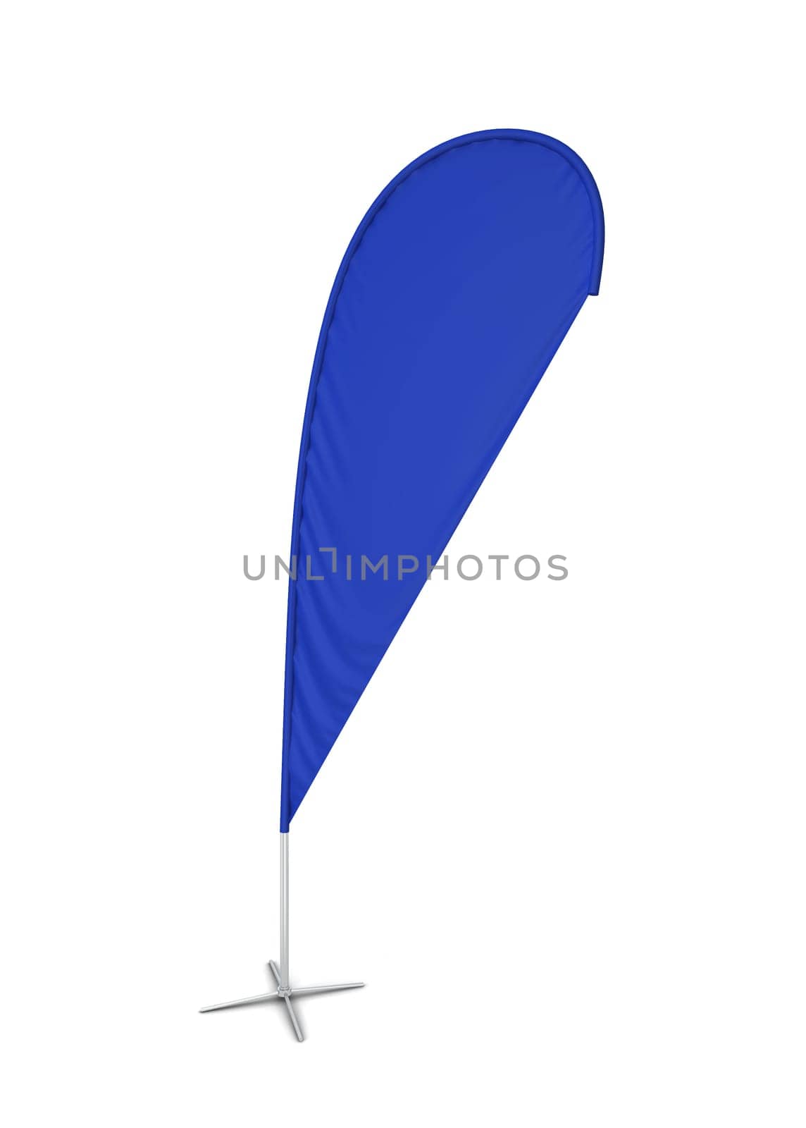Blank teardrop banner flag. 3d illustration isolated on white background