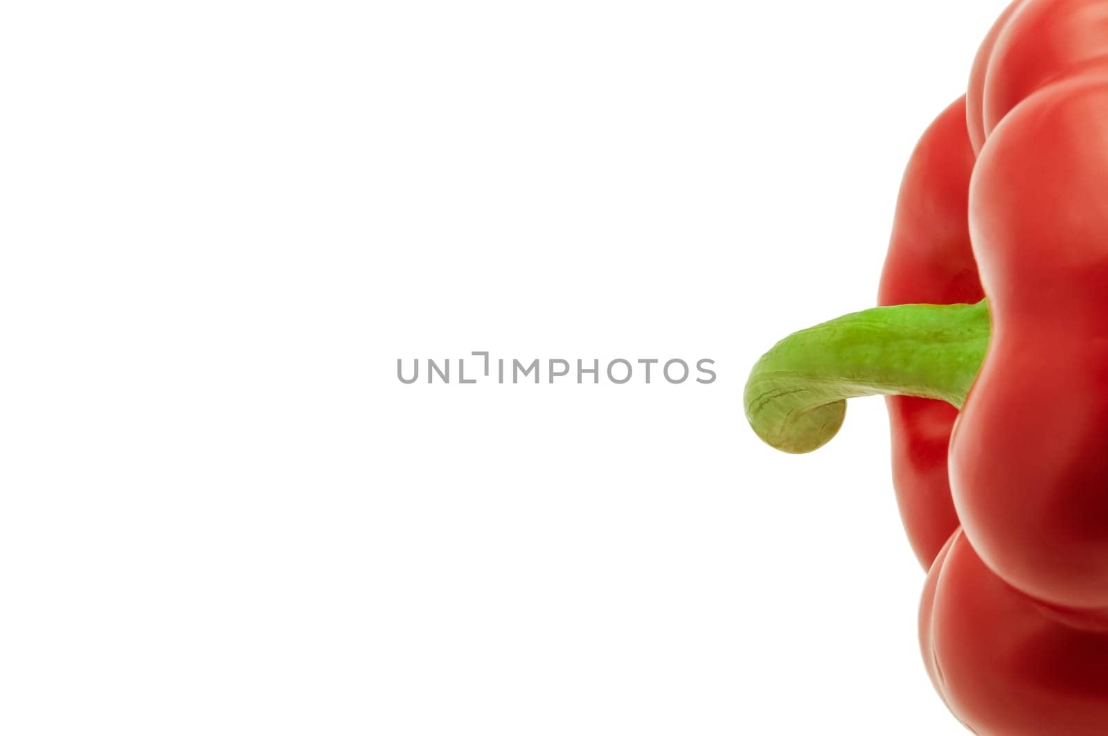one sweet bell pepper isolated on white background