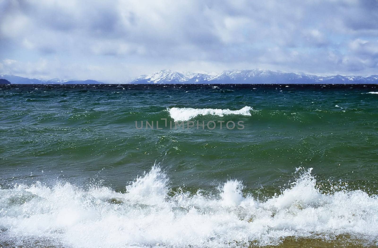 Stormy Lake Tahoe in California
