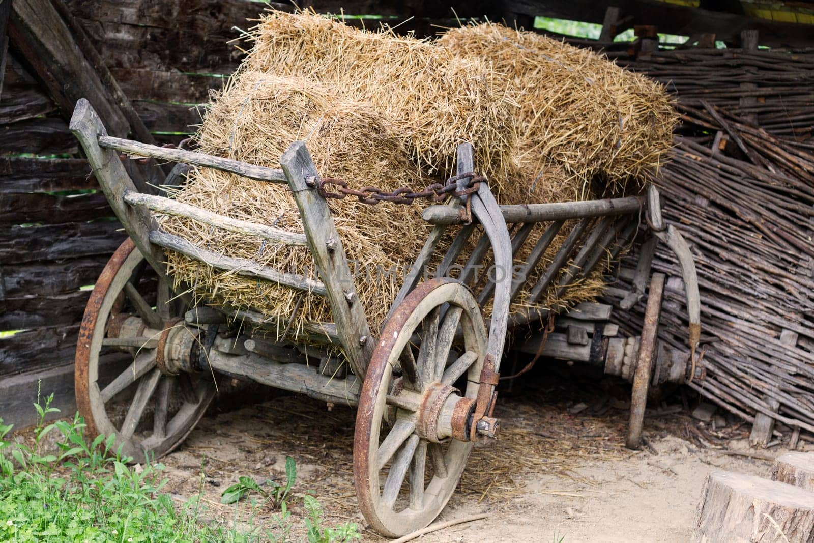 Old Rustic Weathered Wood Carriage