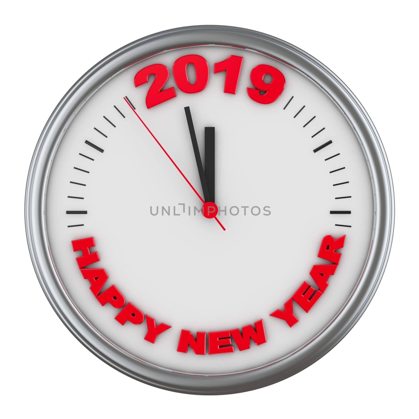 Watches that show the offensive in 2019. 3D render.