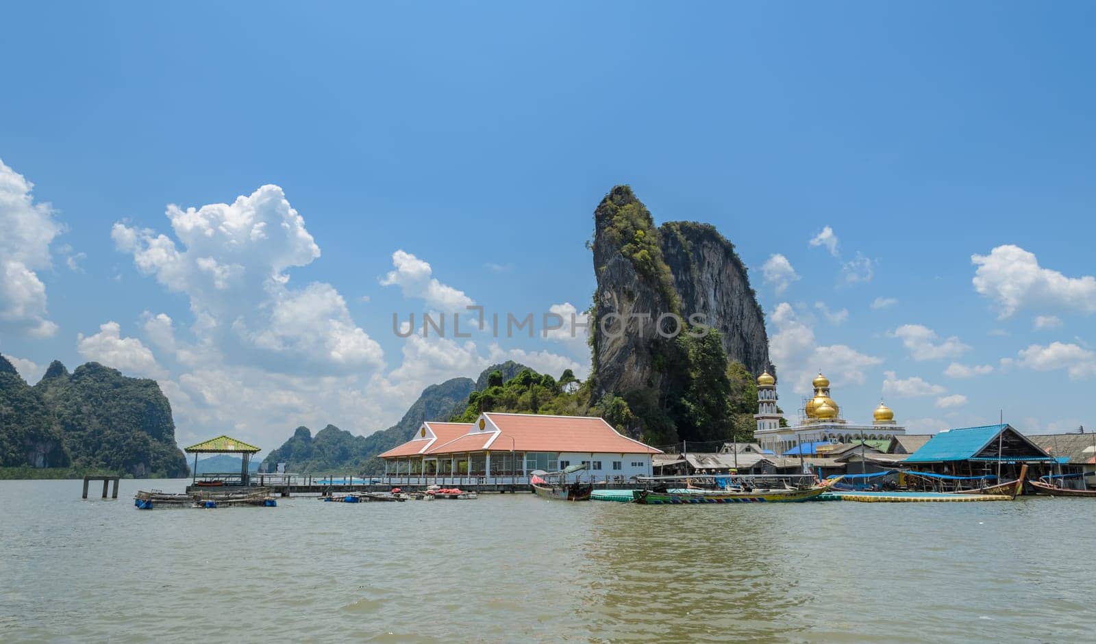 PHANG-NGA, THAILAND - MAY 10, 2016 : Panyi island or Koh Panyee, a floating fishing village in Phang Nga Province, Thailand