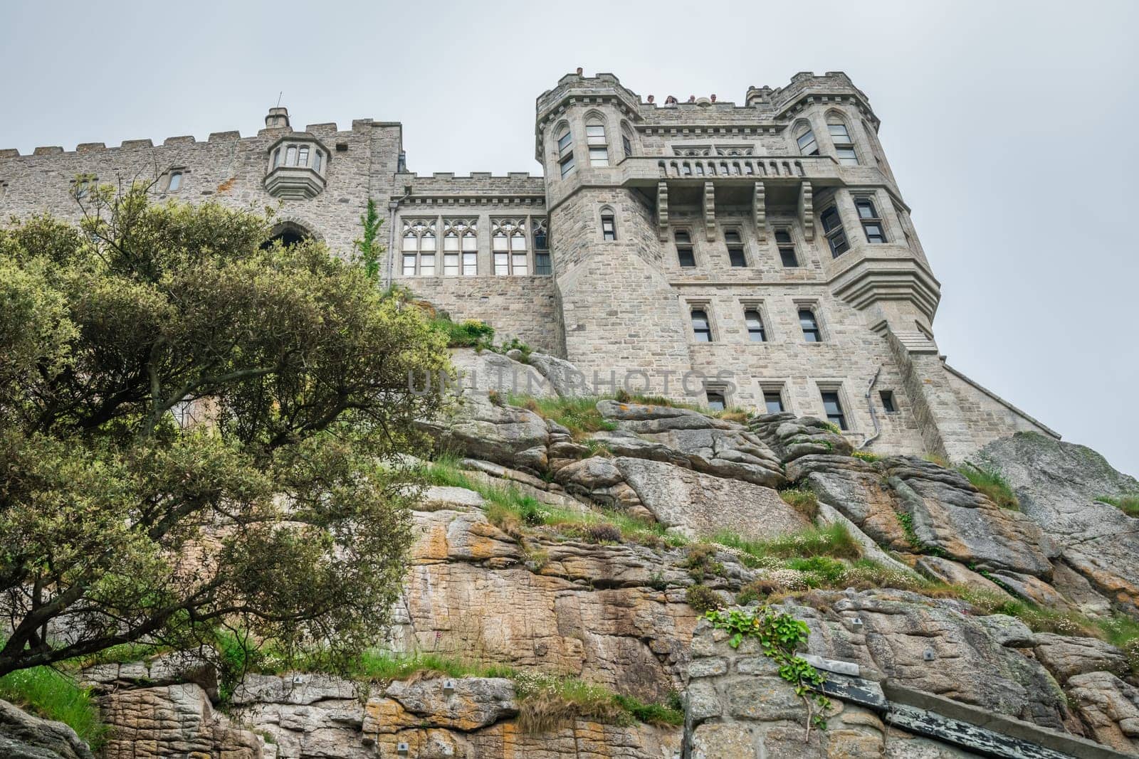Marazion, England -  May 2018 : St Michaels Mount island hilltop castle, Marazion near Penzance, Cornwall, UK