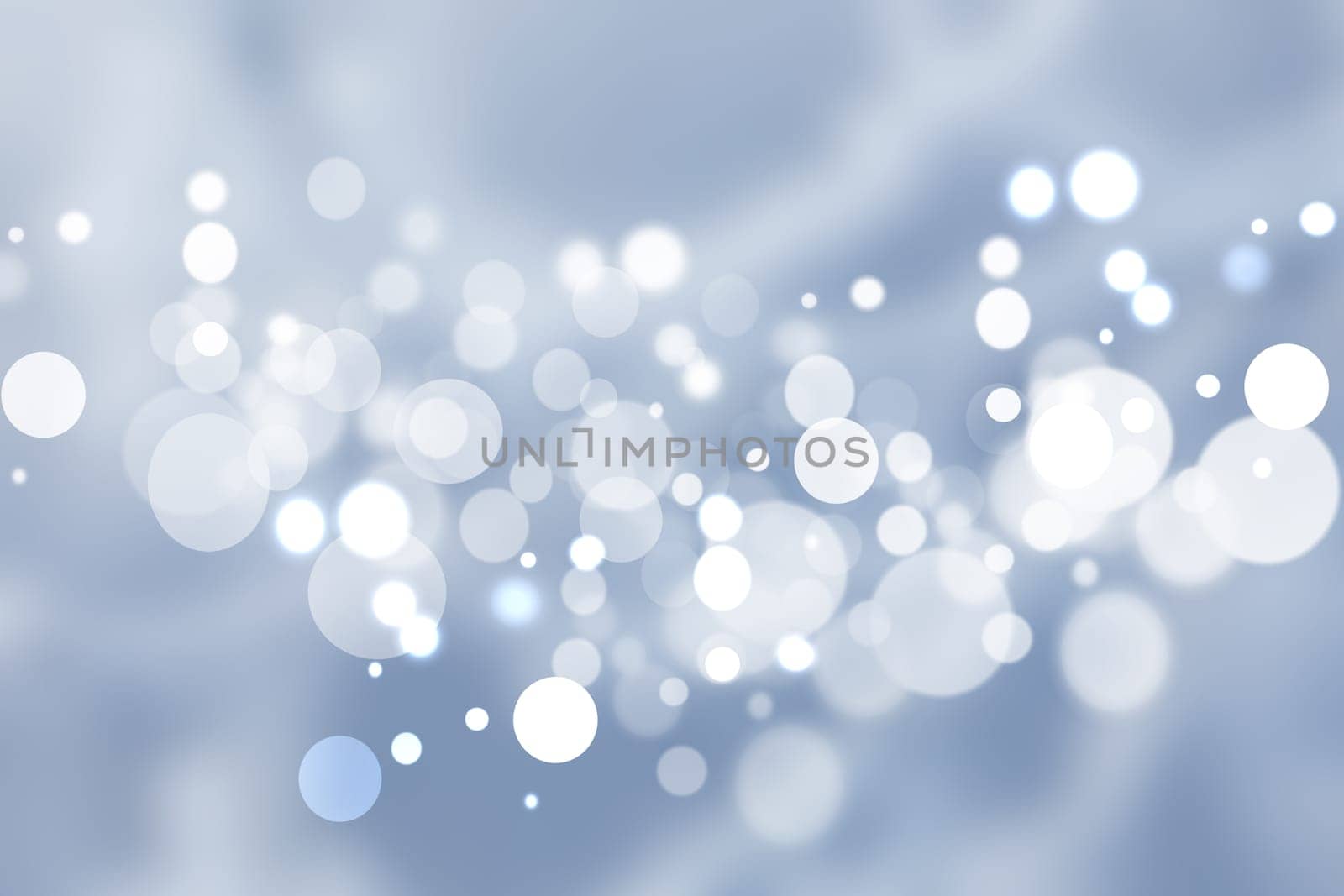 Festive blue silver bright abstract Bokeh with colorful circles. Template for your product display montage. Beautiful texture.