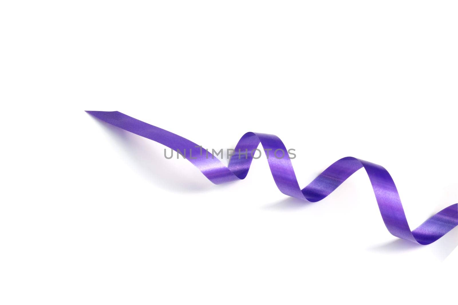 the spiral purple ribbon isolated on white background.