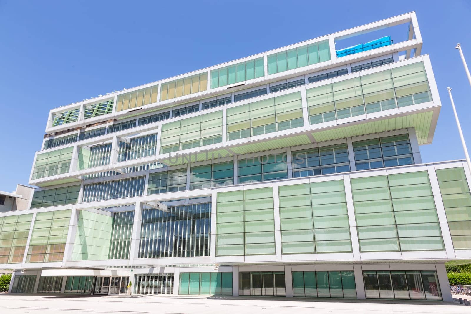 Exterir of Modern building of Slovenian Chamber of Commerce in Ljubljana, Slovenia, Europe.