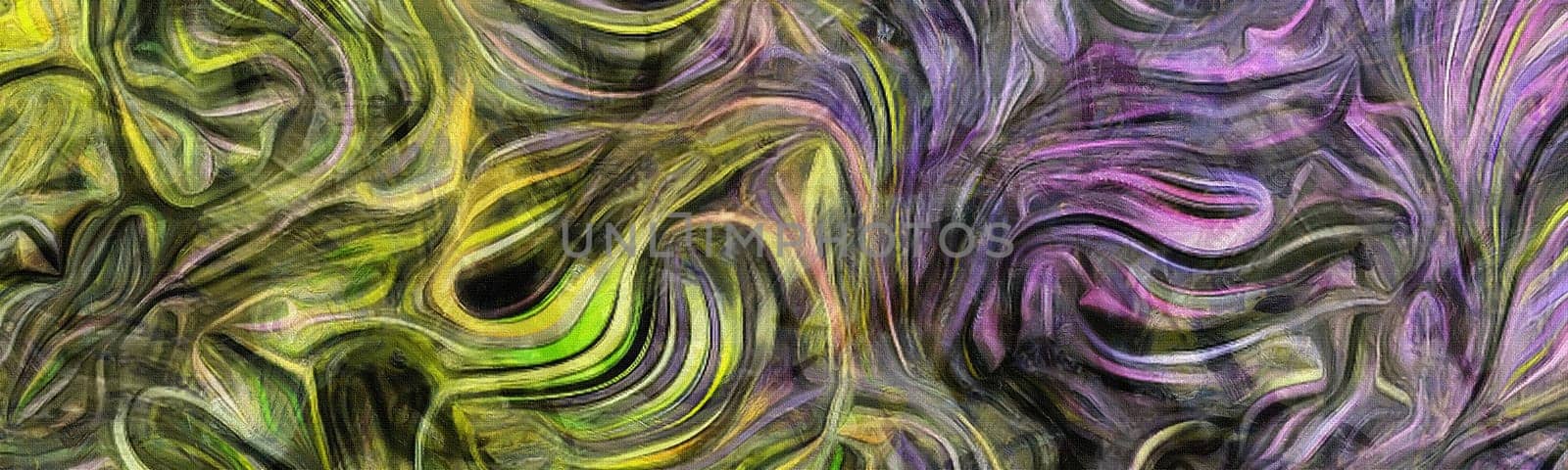 Fluid lines of color movement. 3D rendering.