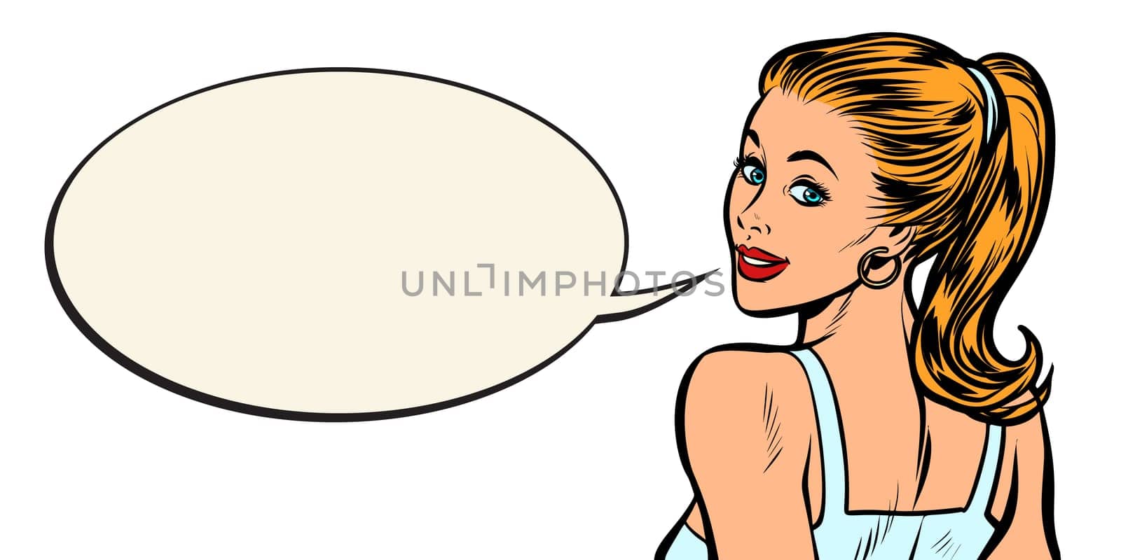 woman blonde portrait. Pop art retro vector illustration vintage kitsch