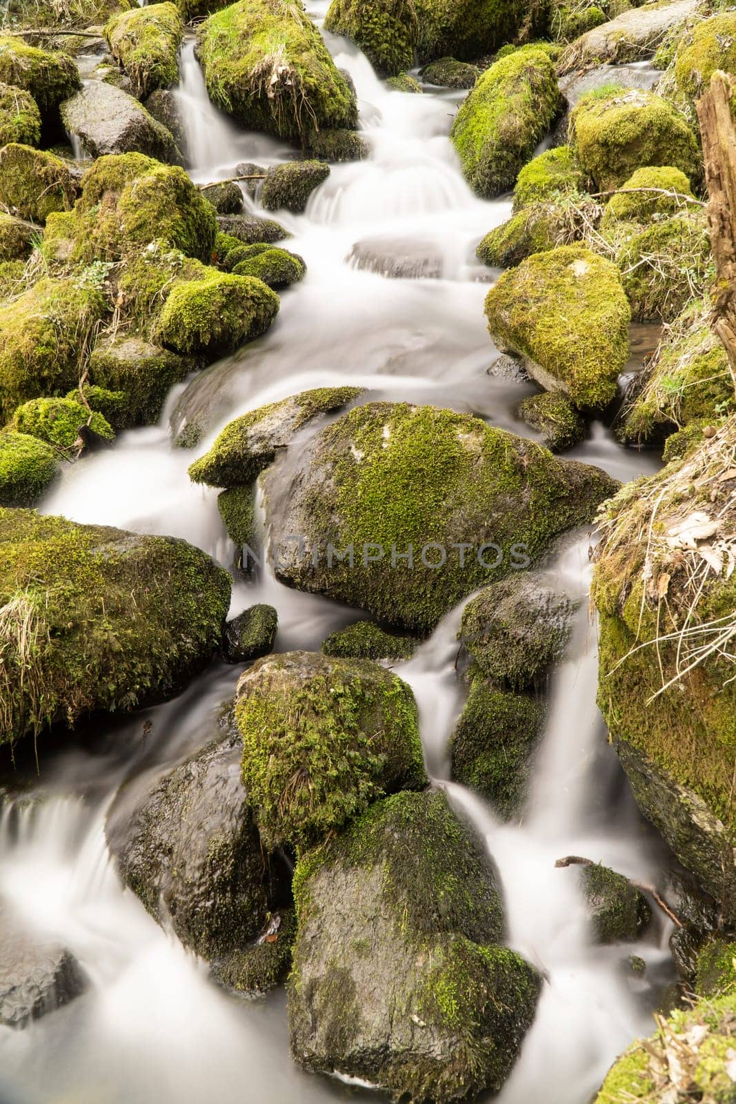 Flowing motion of Waterfall, Nenderoth, Hessen, Germany