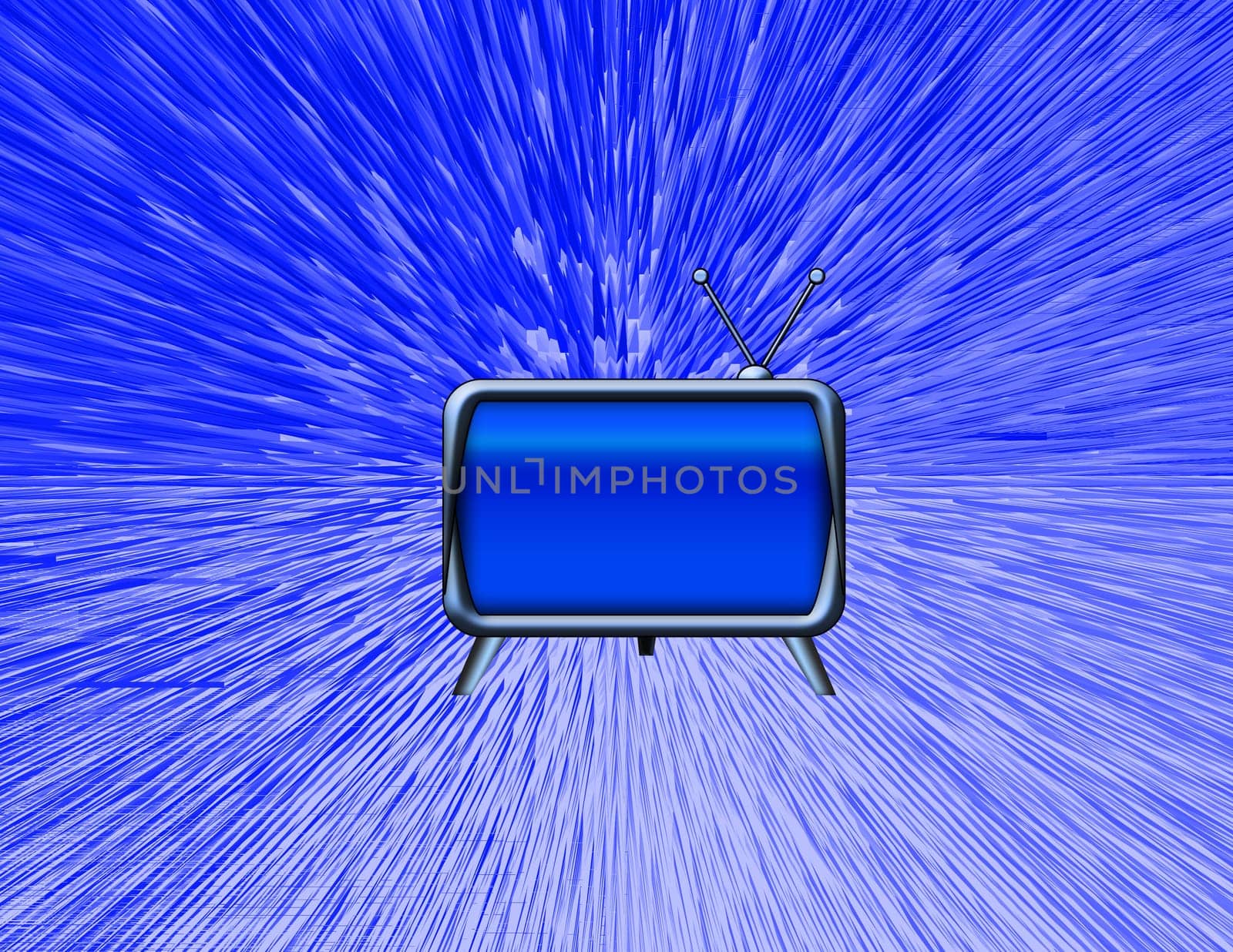 Old TV set on abstract background