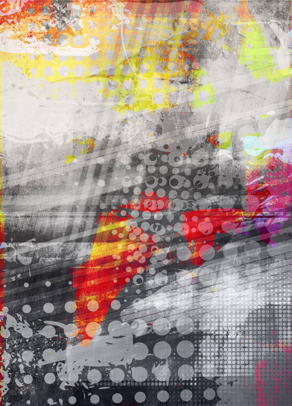 mixed media painting graphic textures contemporary