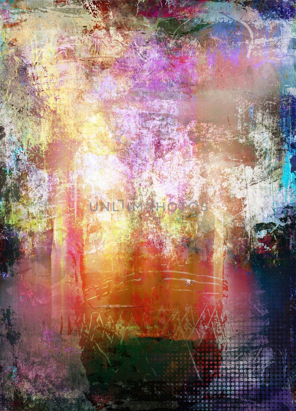 mixed media painting graphic textures contemporary