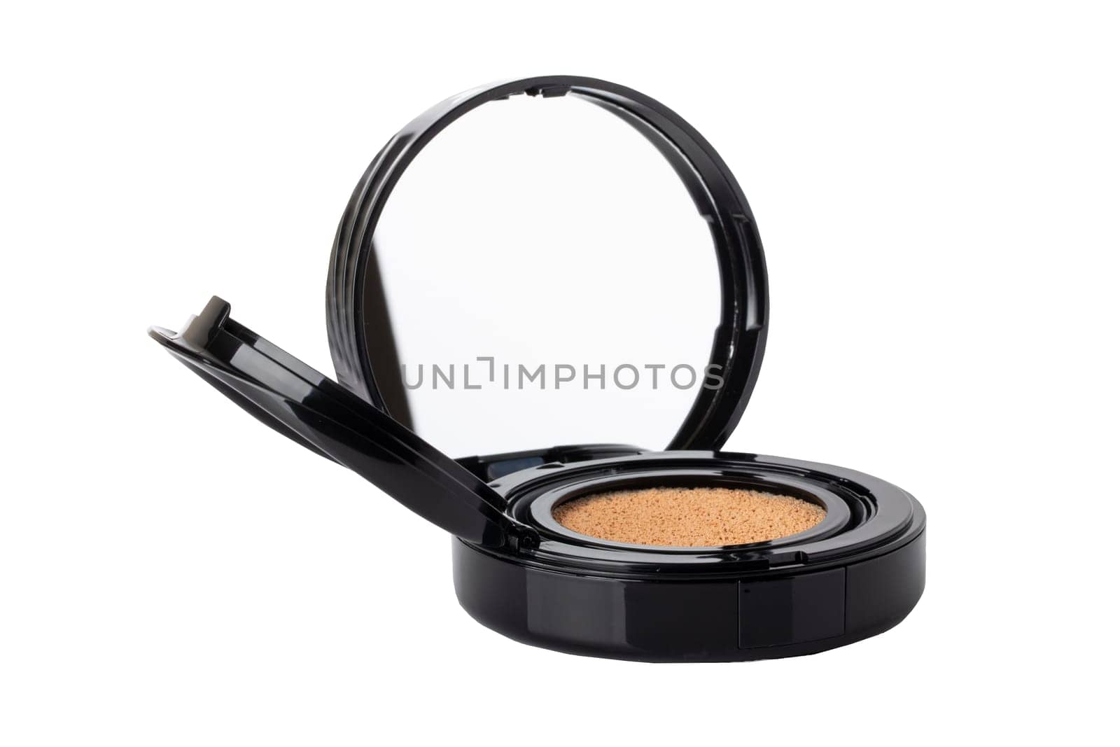 Concept beauty. Professional liquid make-up pillow isolated on a white background.