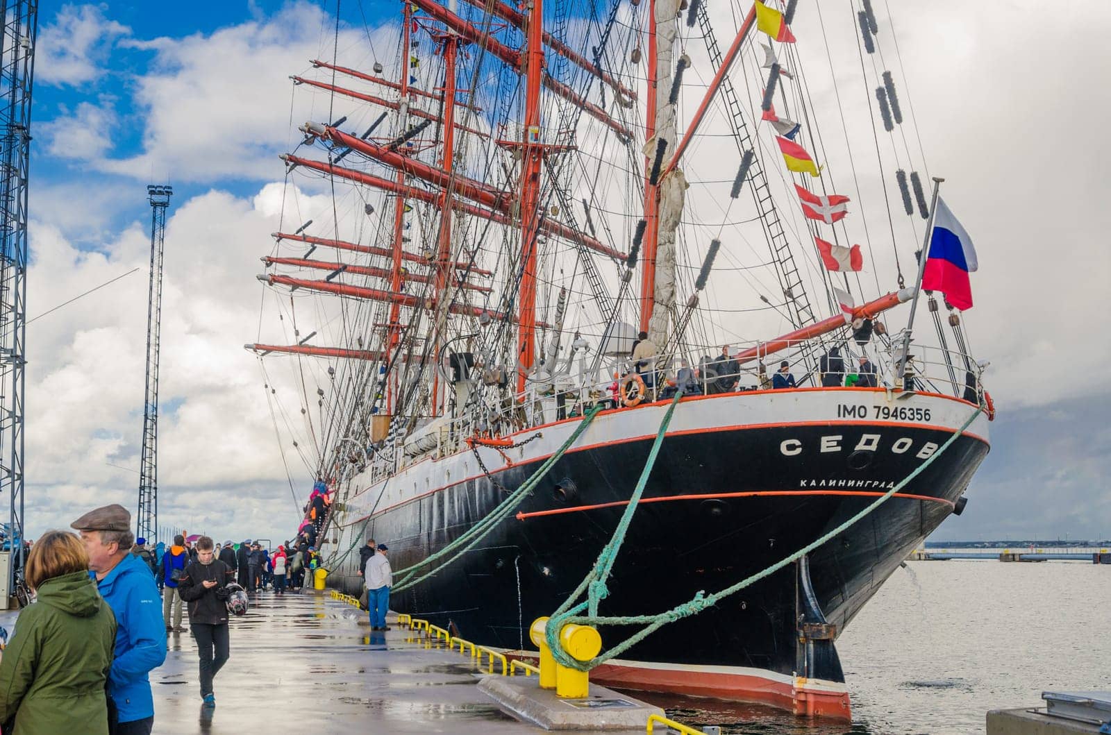 TALLINN, ESTONIA - SEPTEMBER 23, 2018. The Russian barque "Sedov""  in Tallinn port."
