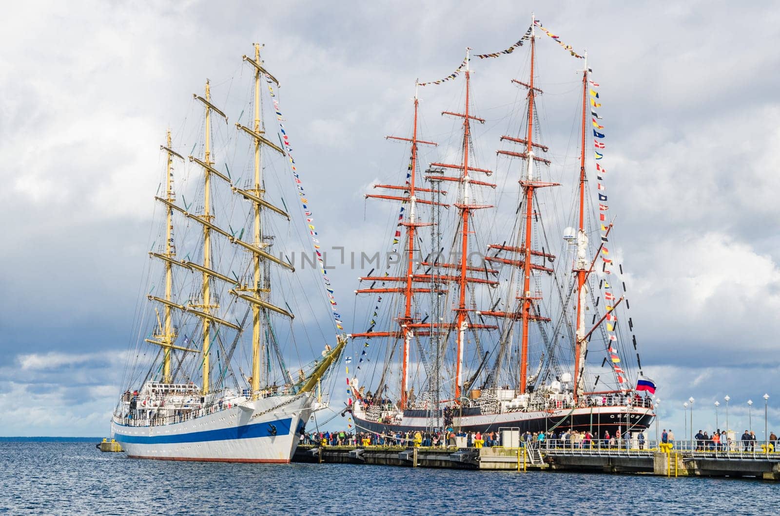 TALLINN, ESTONIA - SEPTEMBER 23, 2018. The Russian barque "Sedov""  in Tallinn port."