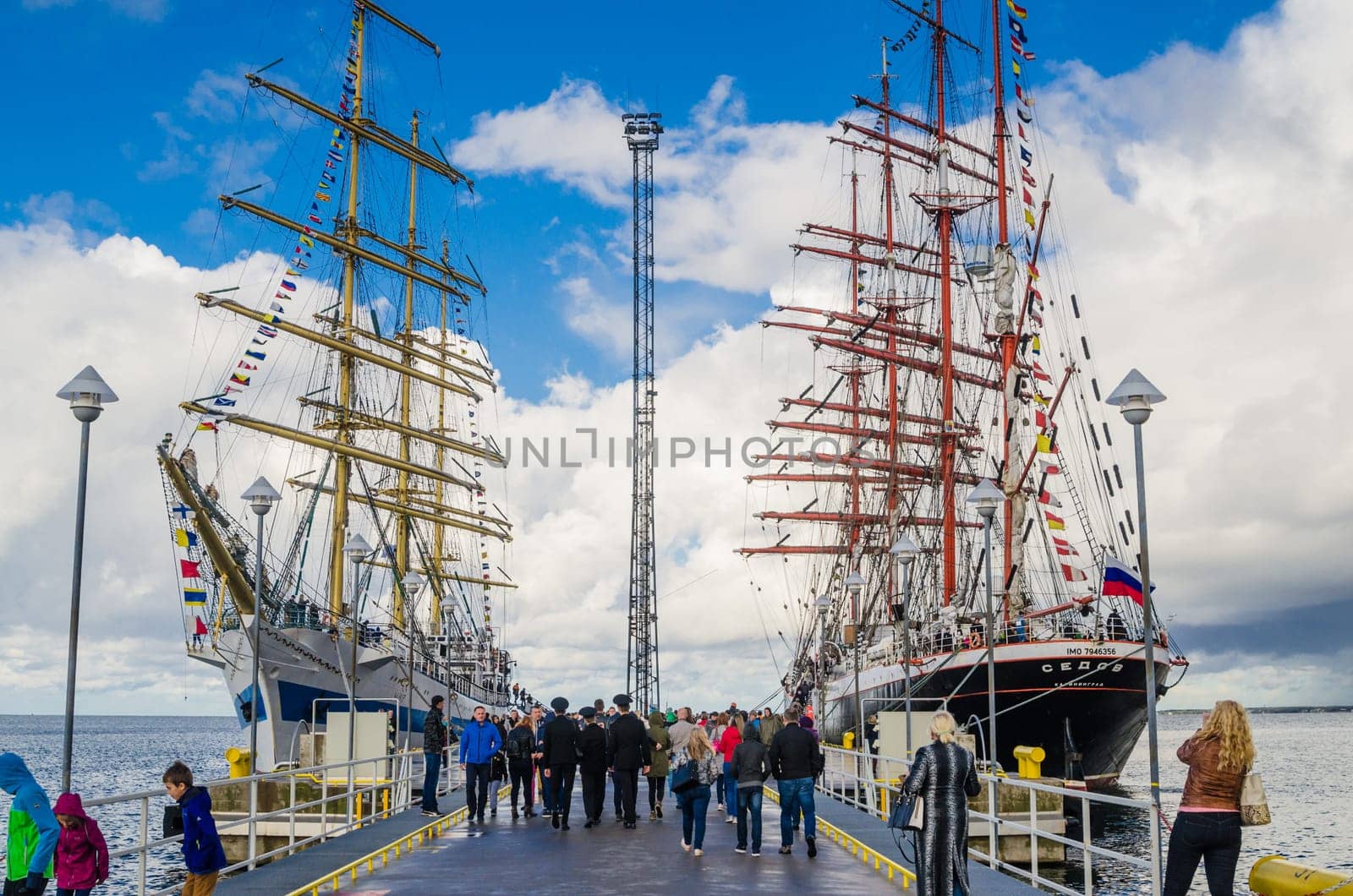 TALLINN, ESTONIA - SEPTEMBER 23, 2018. The Russian barque "Sedov""  in Tallinn port."