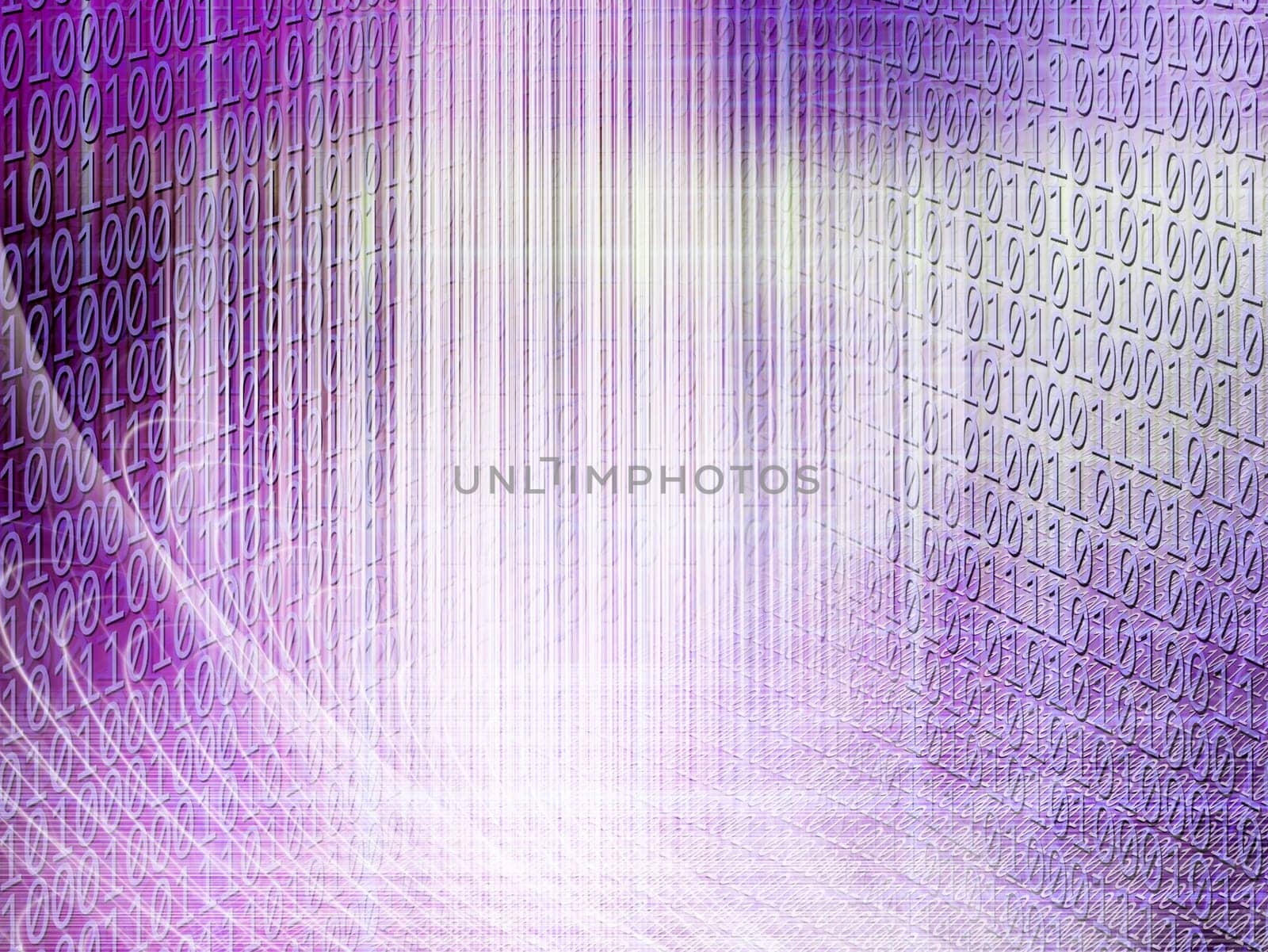 conceptual background image of binary code and abstract lights of technology