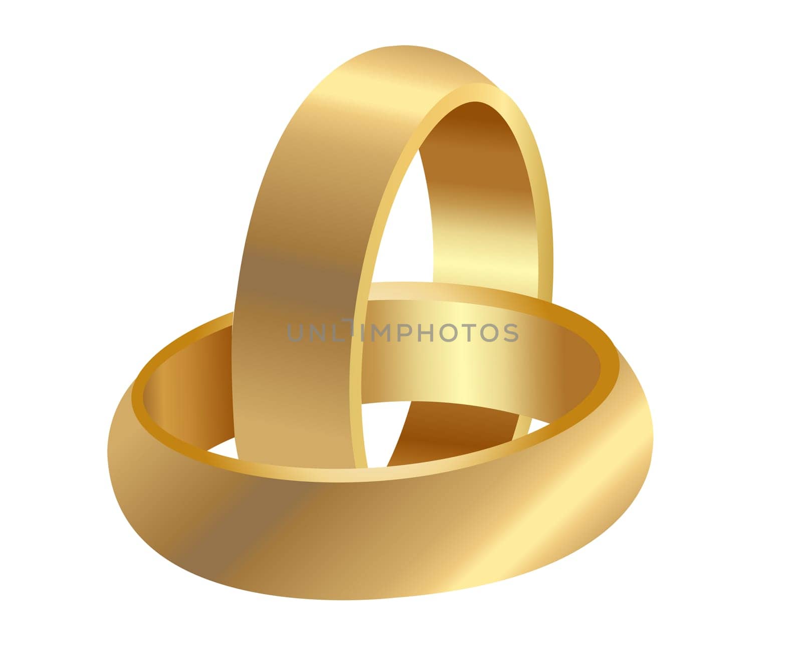gold wedding rings ceremony connection proposal illustration