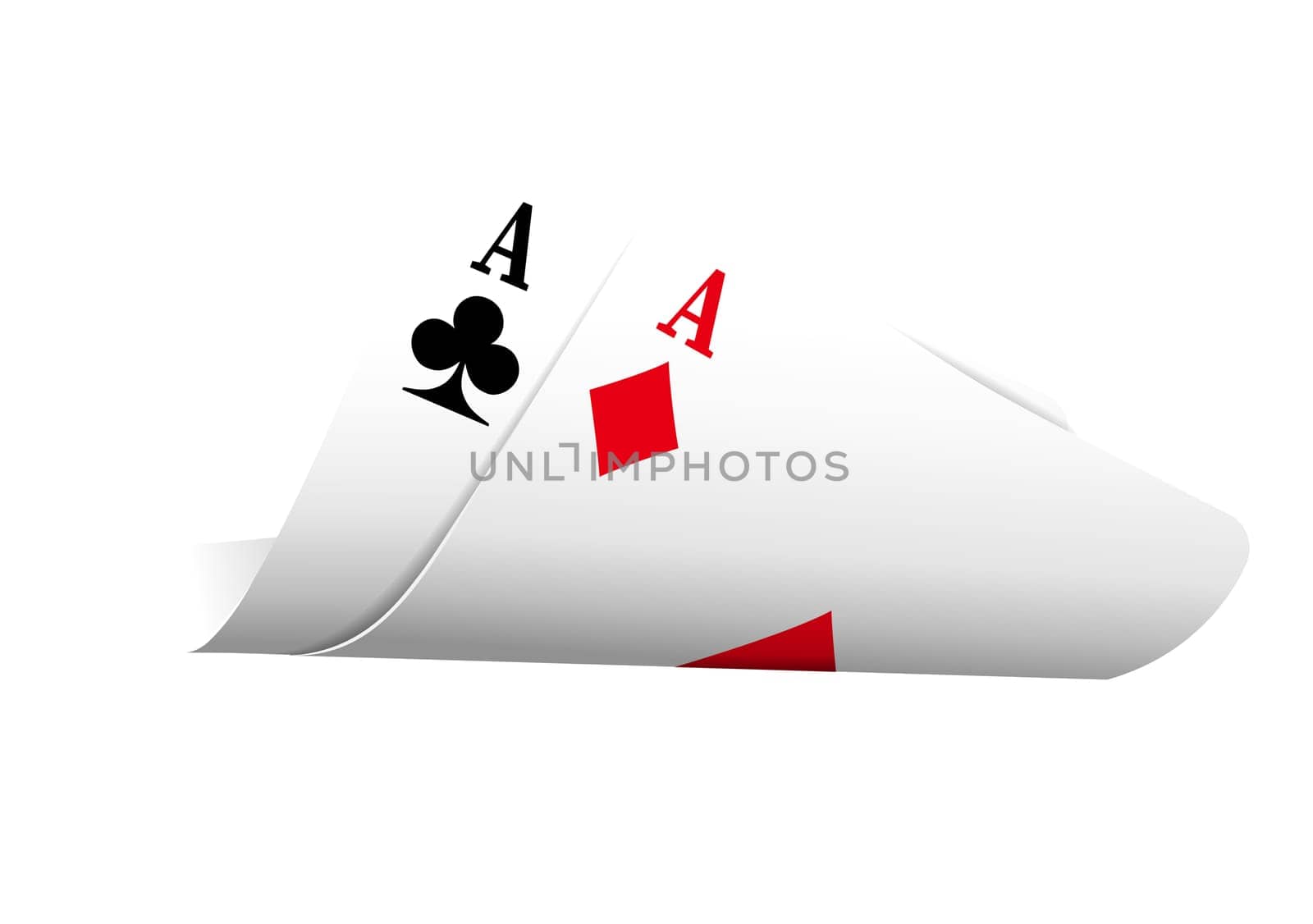 folded aces cards gambling recreation poker illustration
