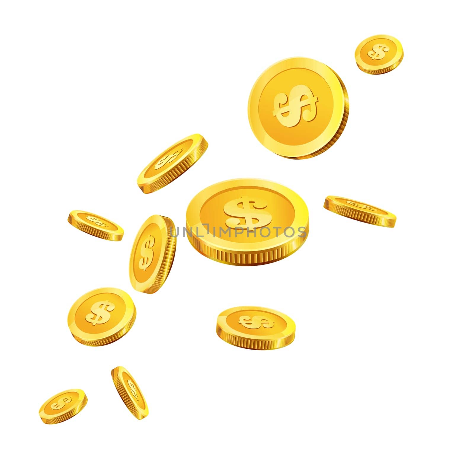 coins gold money jackpot luck savings illustration
