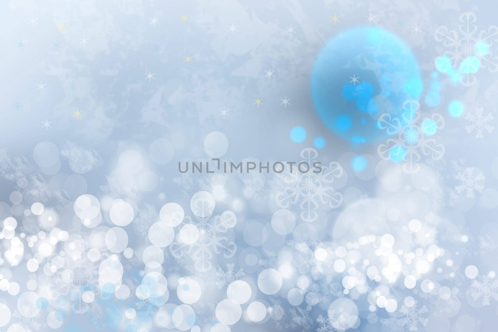 Abstract light blue space cosmos universe background with an iced planet in space and time. Space for your design. Beautiful texture. Concept strology an science.