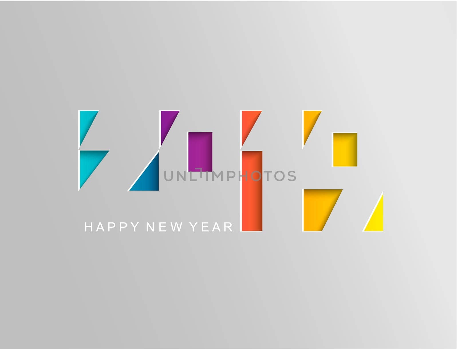 2019 Happy new year card in paper style for your seasonal holidays flyers, greetings and invitations cards and christmas themed congratulations and banners. Vector illustration.