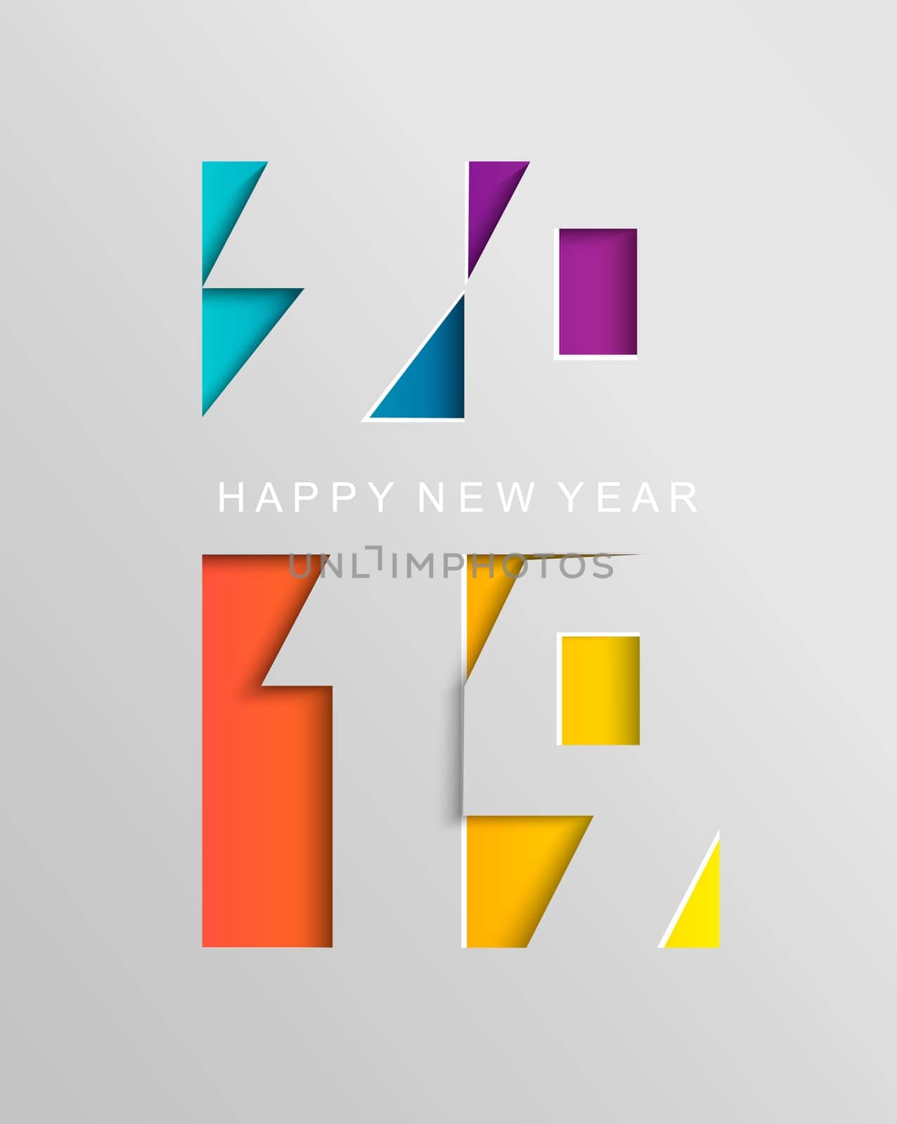 Card for 2019 Happy new year in paper style for your seasonal holidays flyers, greetings and invitations cards and christmas themed congratulations and banners. Vector illustration.