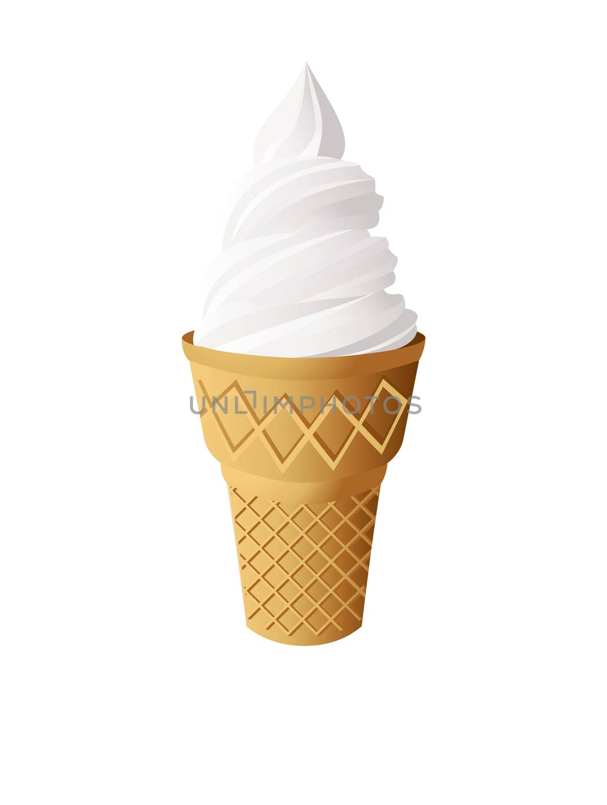 vanilla ice cream cone dessert refreshing illustration