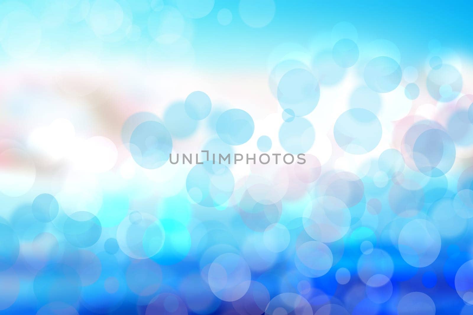 Abstract blue pastel bokeh background texture with bright soft color circles. Space for your text.