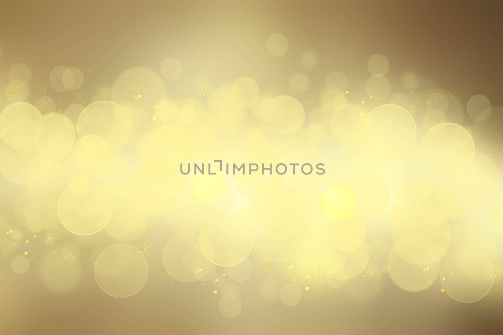 Abstract blurred festive background  for Christmas with bokeh defocused golden lights.