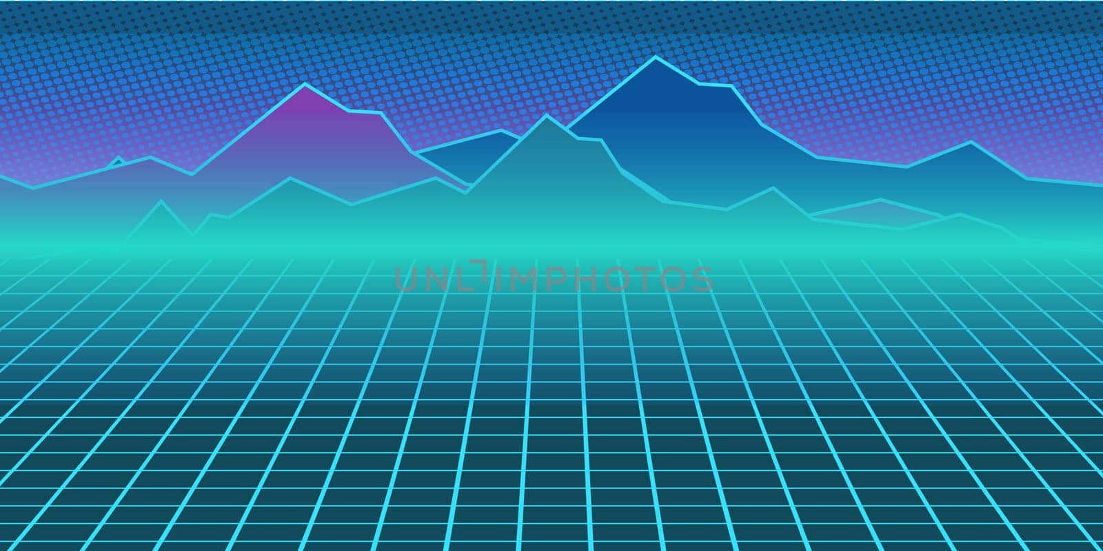 Cyberpunk retro computer background computer game, eighties style. Pop art vector illustration vintage kitsch