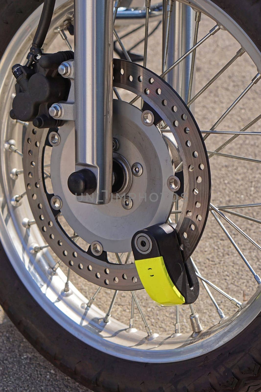 Disc brake lock with alarm motorcycle safety