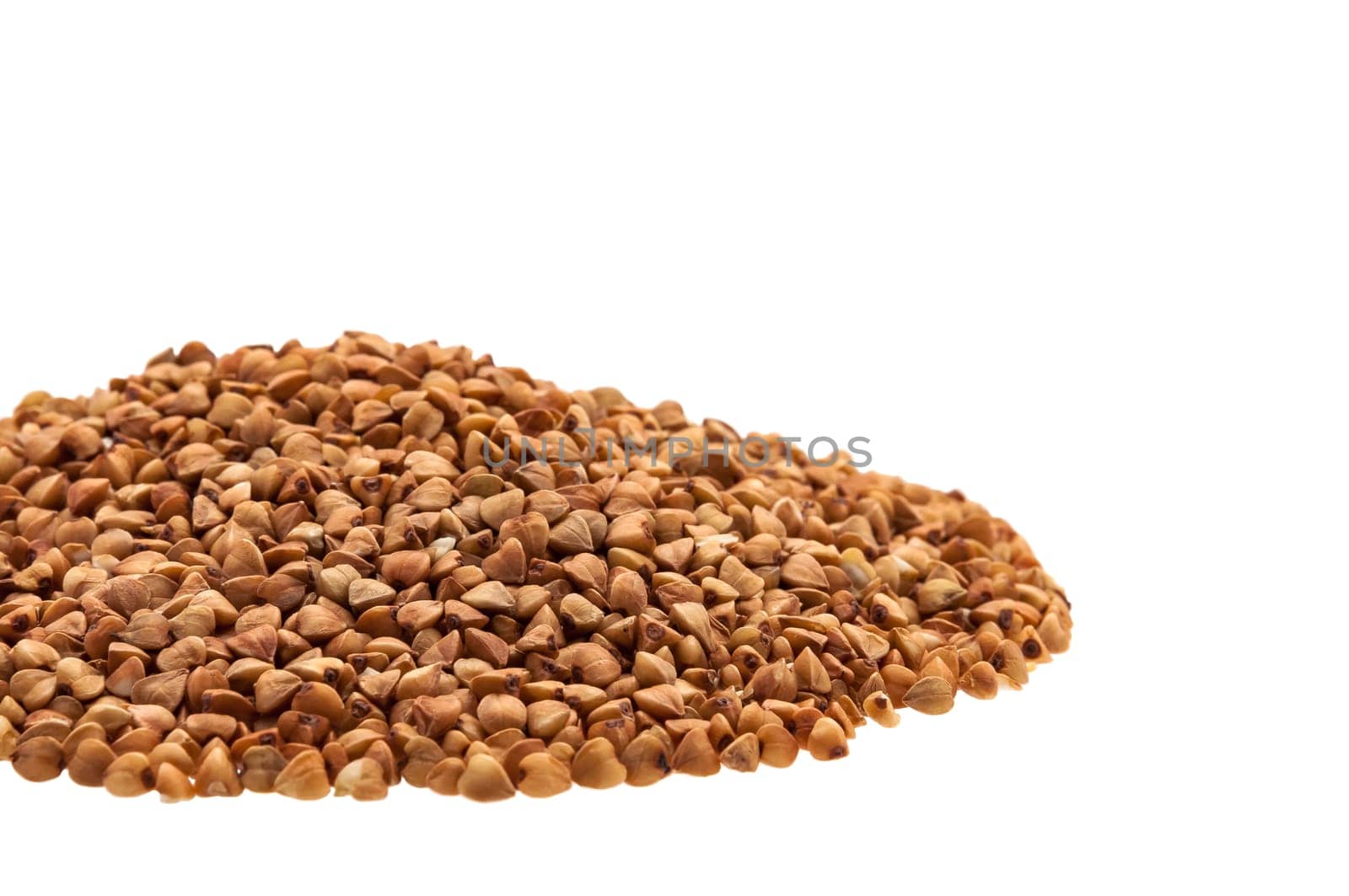 Buckwheat in a heap on the side.