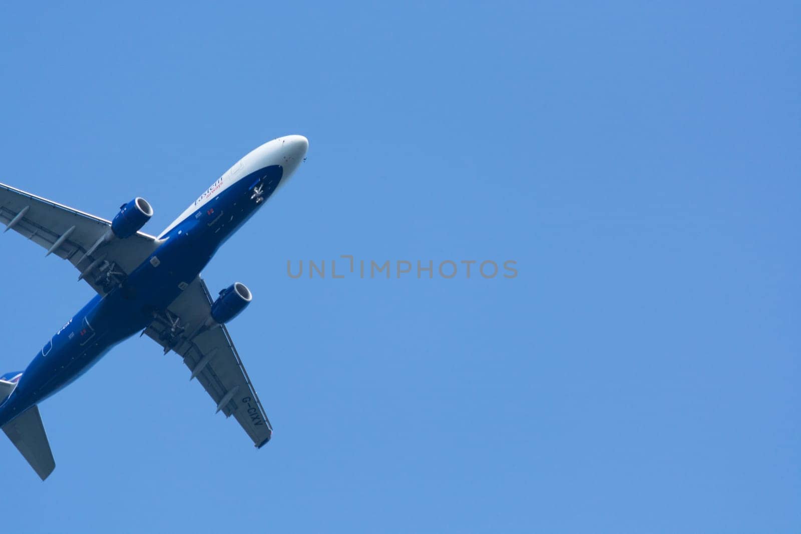 RATINGEN, NRW, GERMANY - AUGUST 28, 2018:.Passenger plane landing on the Dusseldorf airport