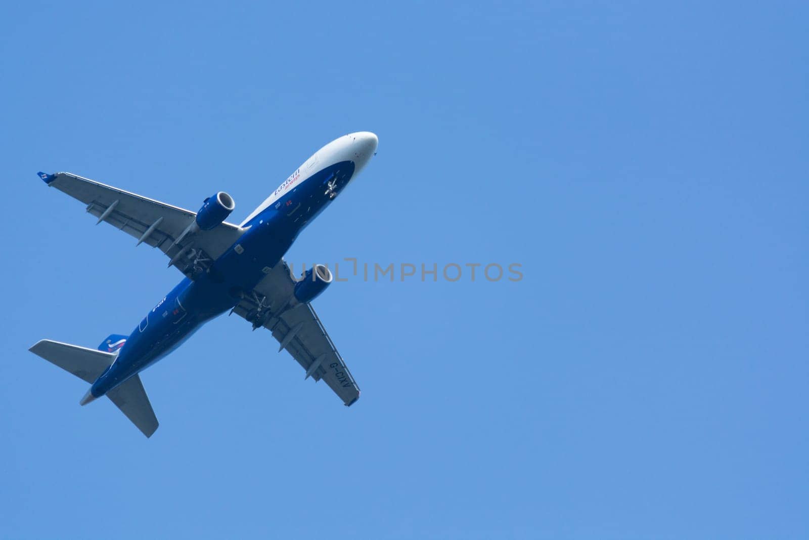 RATINGEN, NRW, GERMANY - AUGUST 28, 2018:.Passenger plane landing on the Dusseldorf airport