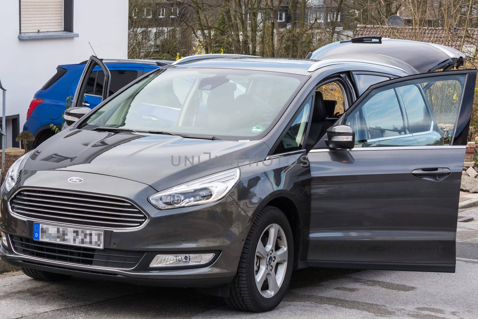 HEILIGENHAUS, NRW, GERMANY - MARCH 23, 2017:.Rental car from the Ford company in a parking lot when loaded with luggage.