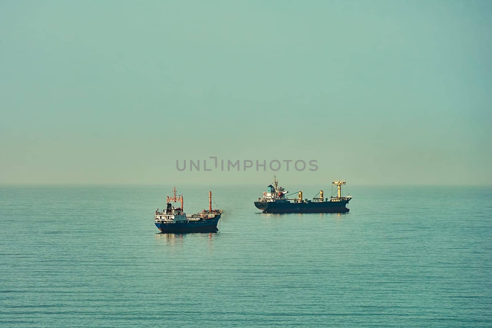 Cargo Ships at Anchorage in the Black Sea
