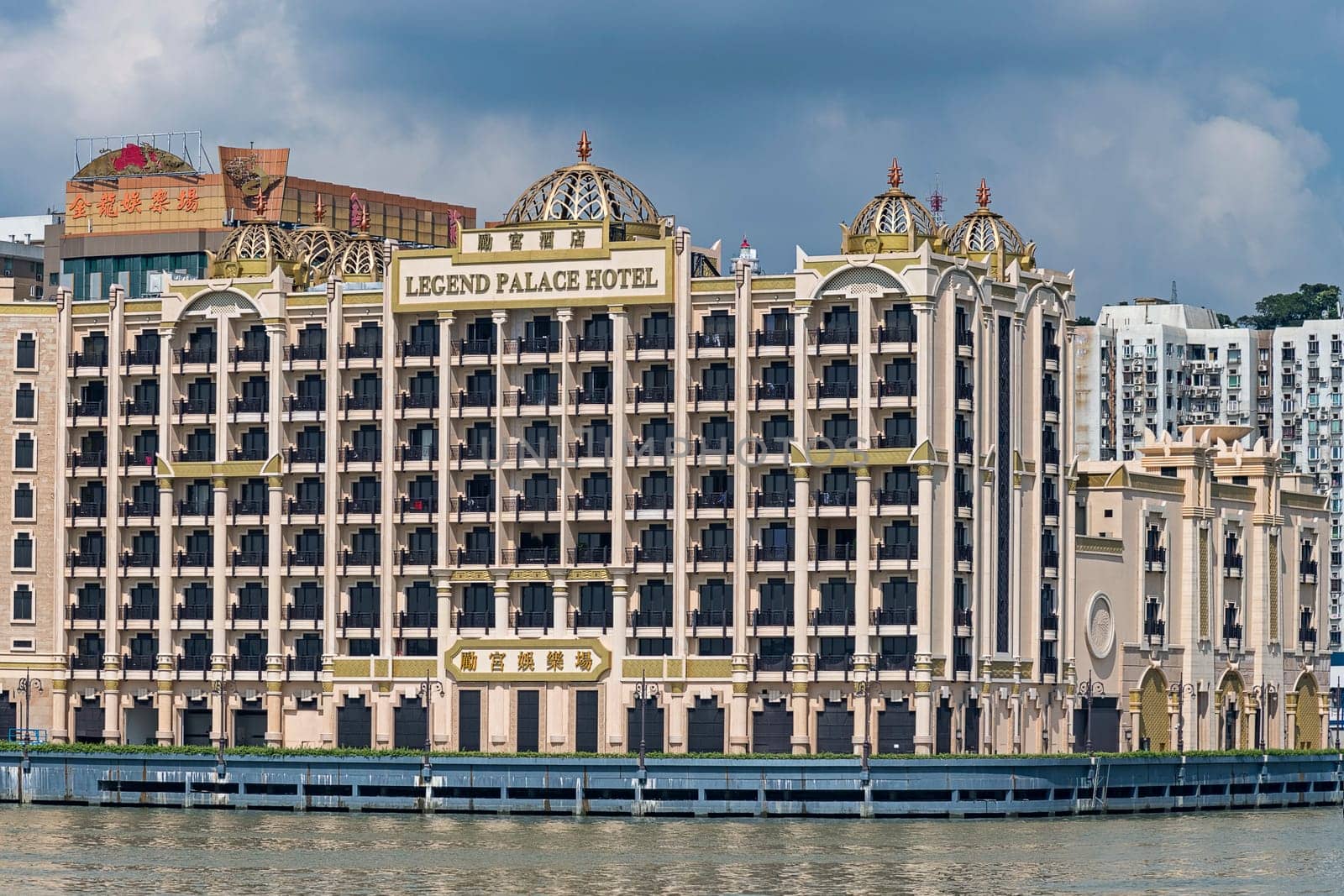 Hotels seen from the sea,Macau,China,Asia