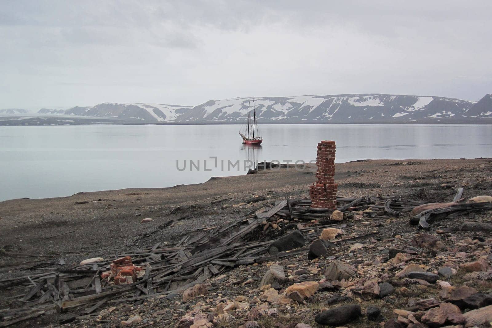 Sailship at Svalbard Coast