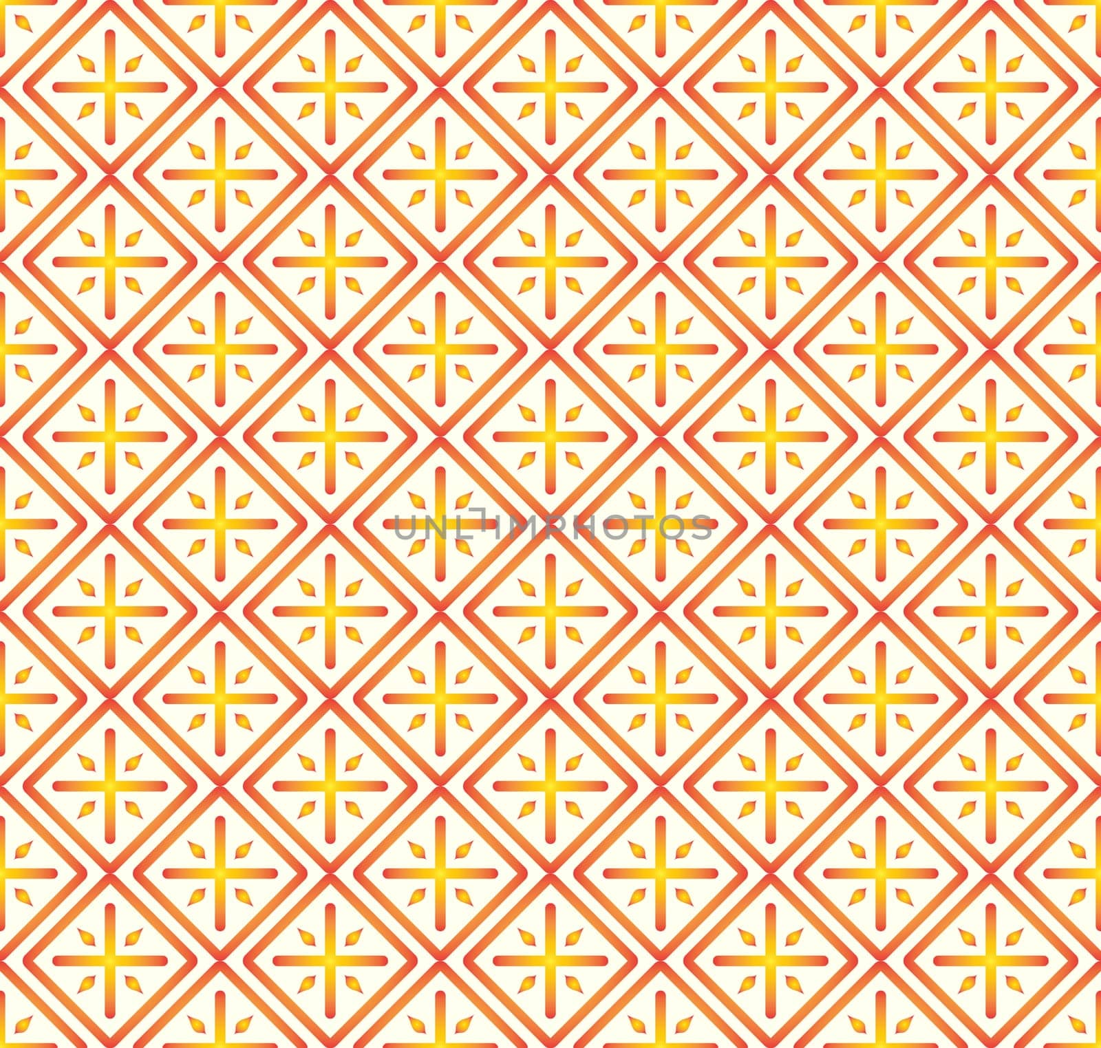Orange Plus sign and rectangle shape seamless pattern. Abstract pattern style for graphic or modern design.